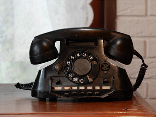 Old Retro Vintage Black Telephone