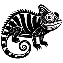 chameleon on a white background