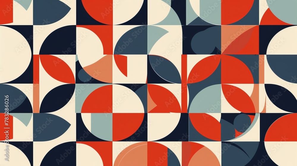 Poster minimalist geometric pattern design with repeating geometric elements