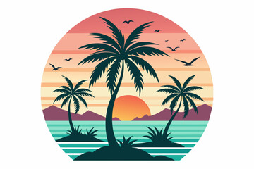 Fototapeta na wymiar t-shirt-featuring-a-serene-sunset vector illustration 