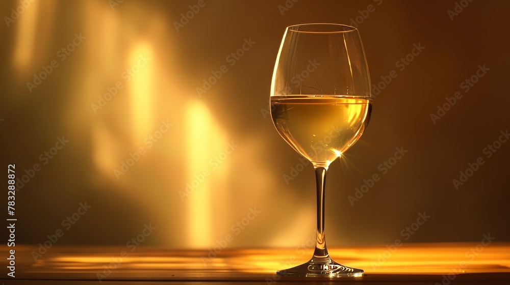 Poster experiment with backlighting to emphasize the translucency of a flying glass of wine ai generated il