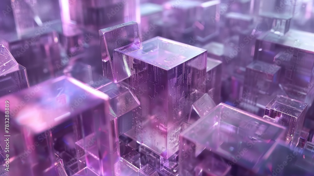 Aufkleber ethereal objects in a digital plane ai generated illustration
