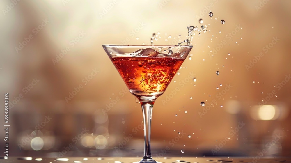 Poster experiment with reflections to showcase the elegance of a floating cocktail ai generated illustratio