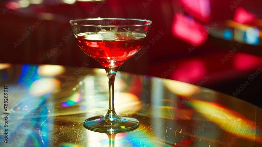 Poster experiment with reflections to showcase the elegance of a floating cocktail ai generated illustratio