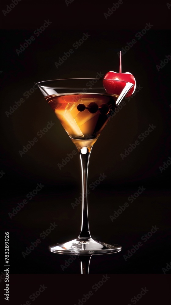 Poster experiment with reflections to showcase the elegance of a floating cocktail ai generated illustratio