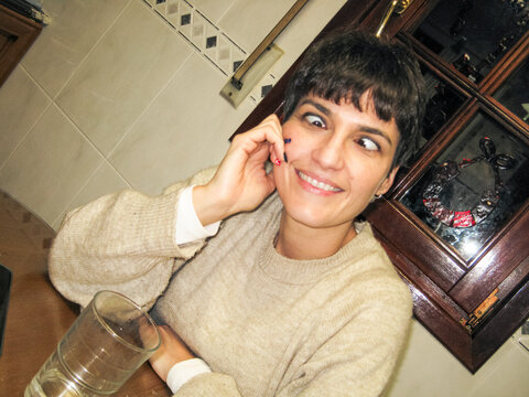 woman making joking faces