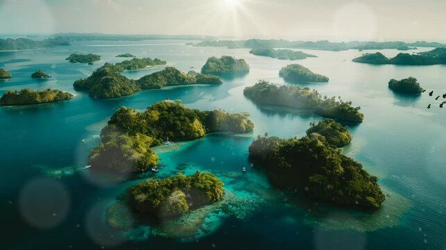 islands surrounded by ocean wallpaper HD 4K