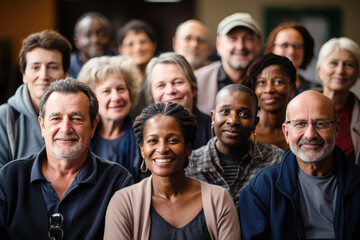 Obraz premium generated illustration senior citizens enjoying a social gathering at a retirement party, smiling faces.