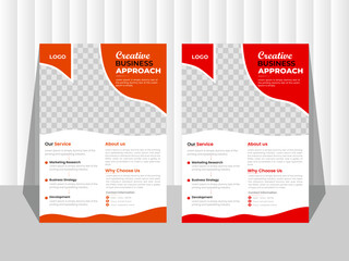 Modern Business Flyer Design, Two color Corporate a4 template, Creative company profile design.