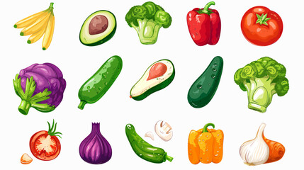 a bunch of different types of vegetables on a white background
