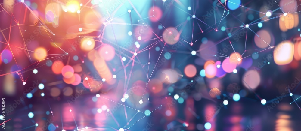 Poster vivid backdrop featuring diverse array of dots and lines in close-up view