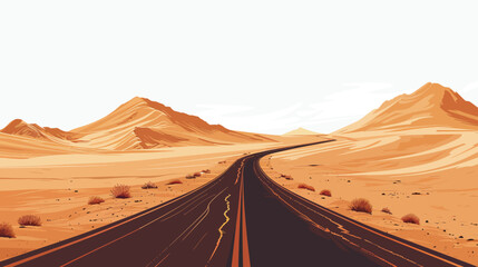 a desert landscape with a road going through it