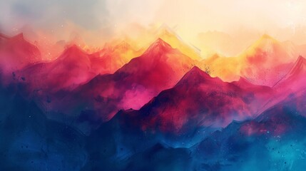 Abstract Colorful Background With Mountines