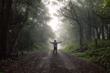 Man appreciating nature