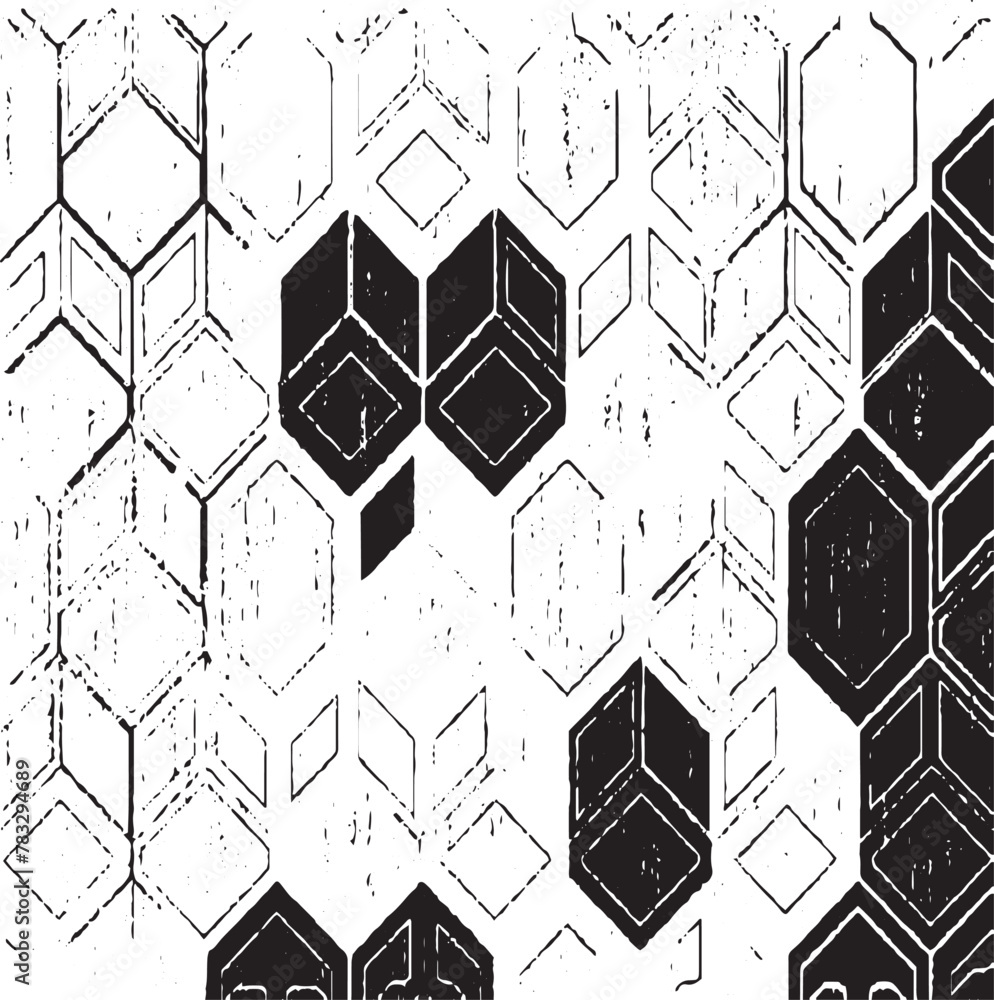 Poster monochrome texture composed of irregular graphic elements. distressed uneven grunge background. abst