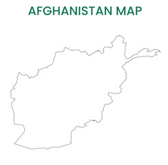 High detailed map of Afghanistan. Outline map of Afghanistan. Asia