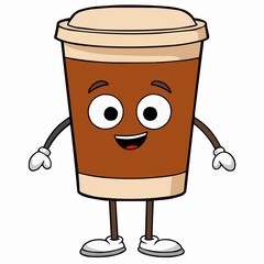 cartoon illustration of a coffee cup
