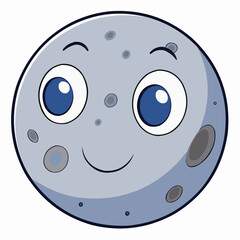 Fototapeta premium cartoon moon face
