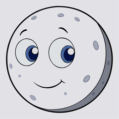 Fototapeta premium cartoon moon face