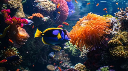 Naklejka premium Undersea world. Fish in the sea.