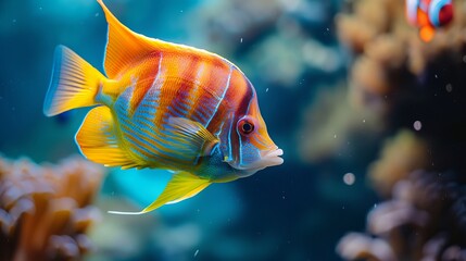 Naklejka premium Undersea world. Fish in the sea.