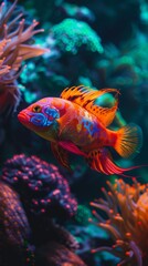 Fototapeta premium Undersea world. Fish in the sea.