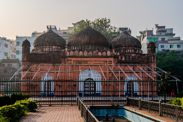 Mughal Majesty: The Dome Silhouette of Lalbagh Fort Mosque, Dhaka