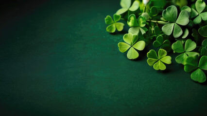 Vivid Close-Up of Lush Green Clover Background with Ample Space for Text, Perfect for Saint Patrick's Day Celebrations and Greetings