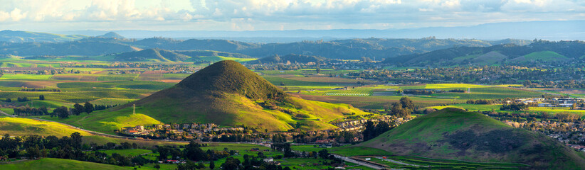 Landscape of hill, hillside, grass, pasture, 