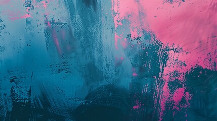 bold and expressive brushstrokes in pink and blue creating a striking abstract artistic background
