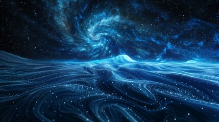 Fluctuating waves rippling through space   AI generated illustration