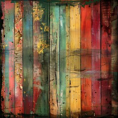 Old grungy colorful wood background reveals secrets of the past etched into every splinter whispering tales of forgotten times - obrazy, fototapety, plakaty