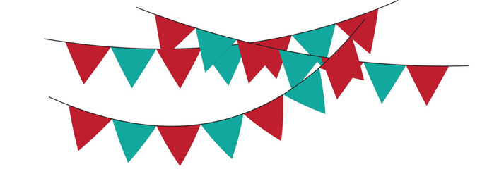 Fototapeta premium Multicolored garland flags icon. Element party decoration symbol. Flag vector.
