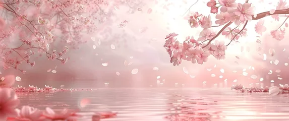 Fotobehang Lichtroze Pastelowy krajobraz w różowych odcieniach