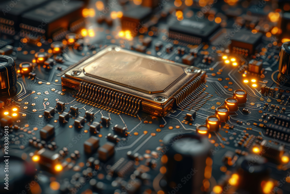 Poster a sophisticated piece of technology with intricate circuitry and components, pushing the boundaries 