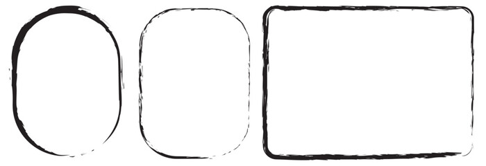 Set of highlighter brush pen hand drawn elements. Yellow realistic highlight scribbled rectangle in elegant black frame hand drawings Vector illustration for text memo design or school style logo