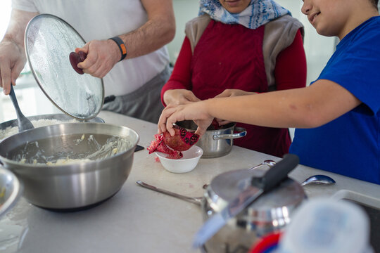 Family Cooking in the Kitchen