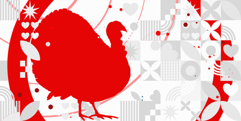 Thanksgiving, turkey, background, banner - vector illustration