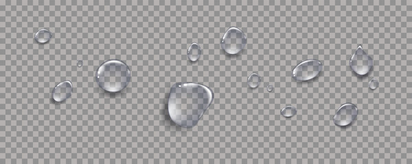 Rain transparent drops flow down the glass.Realistic wet condensation texture.Fresh water splash effect on the surface.Liquid spreading droplet shapes. - obrazy, fototapety, plakaty