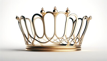 Golden Ornate Crown Symbolizing Regal Elegance and Ceremonial Significance - obrazy, fototapety, plakaty