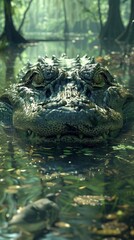 Imagine a murky swamp teeming with life, where an elusive alligator lurks just beneath the surface