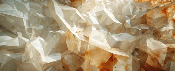 Warm beige rock abstract background transformed into a cubist masterpiece showcasing the beauty of natural forms through geometric abstraction - obrazy, fototapety, plakaty