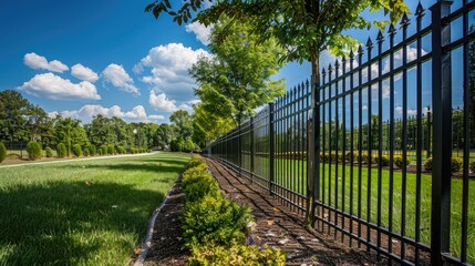 blending security fencing with lush greenery