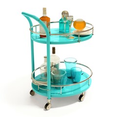bar cart turquoiseblue