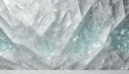 A simple background with a rough pattern on the wall using beautiful and fantastic ice crystals.