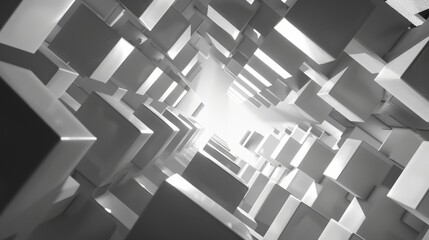 Hollow cubes rotating gently AI generated illustration
