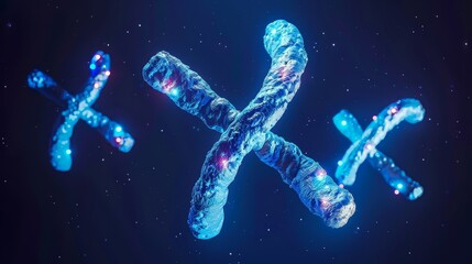 Obraz na płótnie Canvas DNA strands that form chromosomes are vital in gene therapy and are central to advancements in medical science and biotechnology.