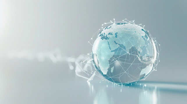 The concept of digital global connectivity in modern technology and network design for international communication in a futuristic cyberspace world