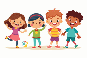 Children on white background