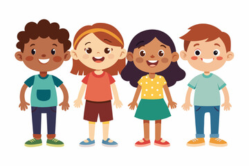 Children on white background